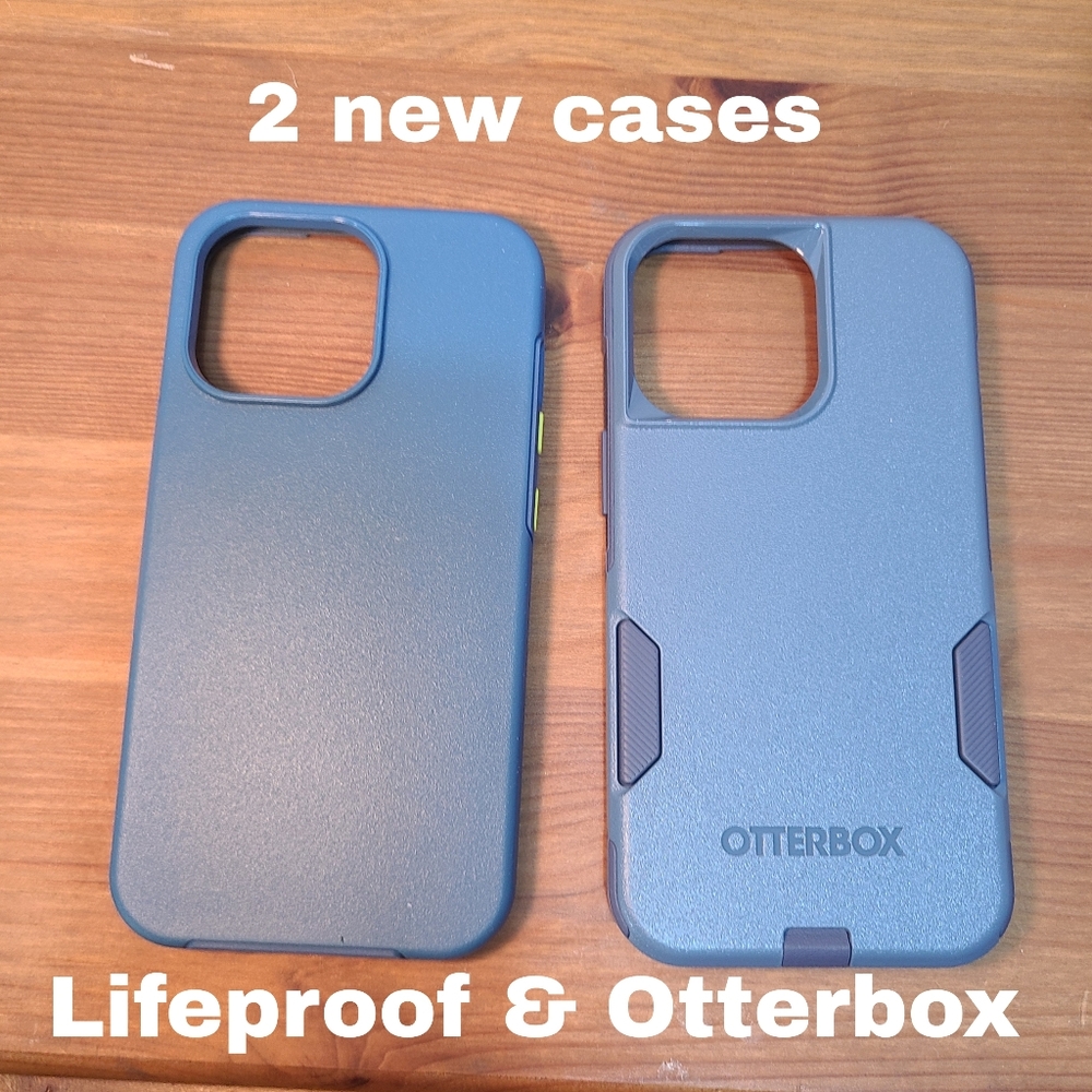 2 New iPhone 13 Pro Cases Lifeproof & OtterBox Slate Blue